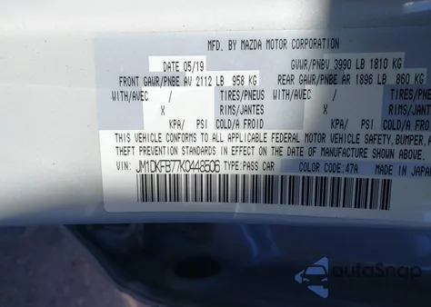 2019 Mazda Cx-3 Sport from USA, damaged, VIN JM1DKFB77K0448506